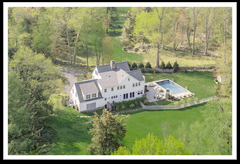 Aerial view of a Fairfield County estate