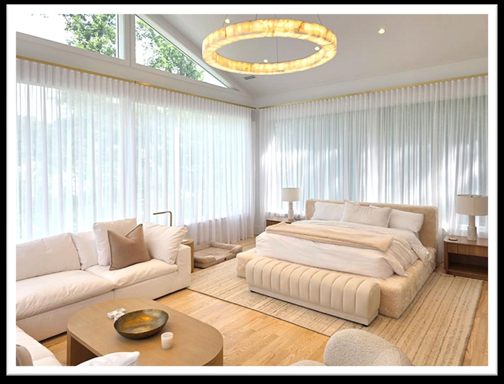 A well-lit modern bedroom