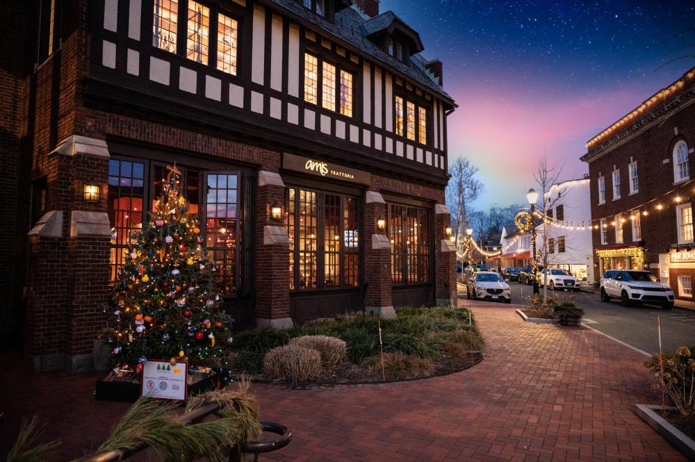 Downtown Westport at dusk